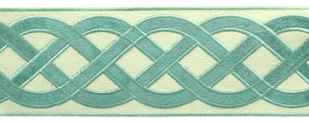 Greek Key Woven Drapery Upholstery Tape Home Dec Trim Sky Blue