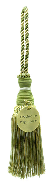 Elegant Olive Green, Light Gold, White Large Tassel [Freshen Up My Room] Key Tassel, 8