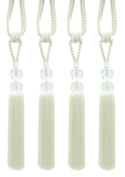 DÉCOPRO Elegant Acrylic Crystal Curtain & Drapery Tassel Tieback with Faceted Beads, Tassel Length 9