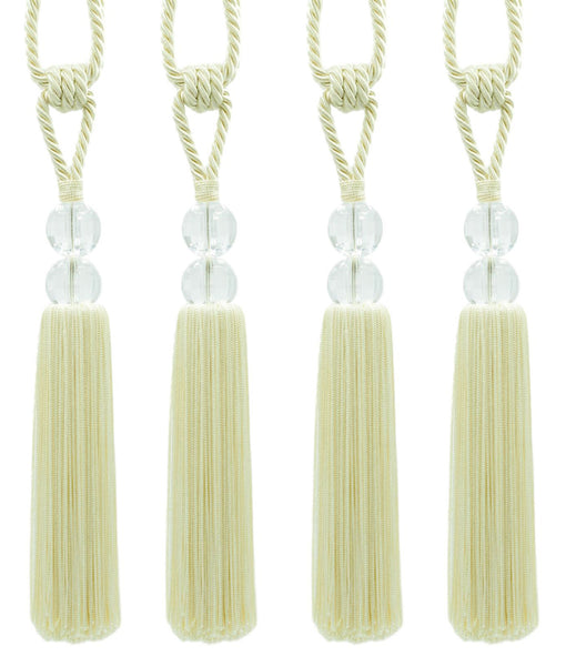 DÉCOPRO Elegant Acrylic Crystal Curtain & Drapery Tassel Tieback with Faceted Beads, Tassel Length 9