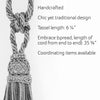 DÉCOPRO Elegant Curtain & Drapery Tassel Tieback with Decorative Hand Crocheted Design, Tassel Length 8