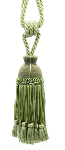 DÉCOPRO Beautiful Ribbon Curtain & Drapery Tassel Tieback Embellished with Hand Tied Tassels, Tassel Length 9 1/2