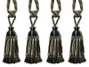 DÉCOPRO Beautiful Ribbon Curtain & Drapery Tassel Tieback Embellished with Hand Tied Tassels, Tassel Length 9 1/2