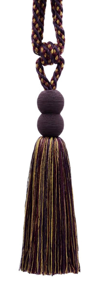 DÉCOPRO Contemporary, Modern Curtain & Drapery Tassel Tieback - Double Ball Design, Tassel Length 9 1/2