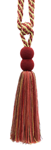 DÉCOPRO Contemporary, Modern Curtain & Drapery Tassel Tieback - Double Ball Design, Tassel Length 9 1/2