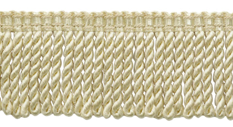 5 Yard Value Pack / 3 inch Long Ivory / Ecru Bullion Fringe Trim with Decorative Gimp Design / Basic Trim Collection / Style# BFS3-WVN (22042) Color: A2