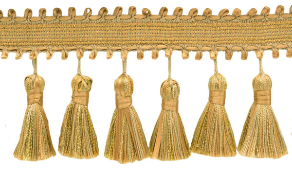 5 Yard Value Pack / 3 3/4 inch Ribbon Tassel Fringe / Style# RTF0375, Color: Gold, Old Gold, Sandstone Beige - 51186 / 15 Ft / 4.6 Meters