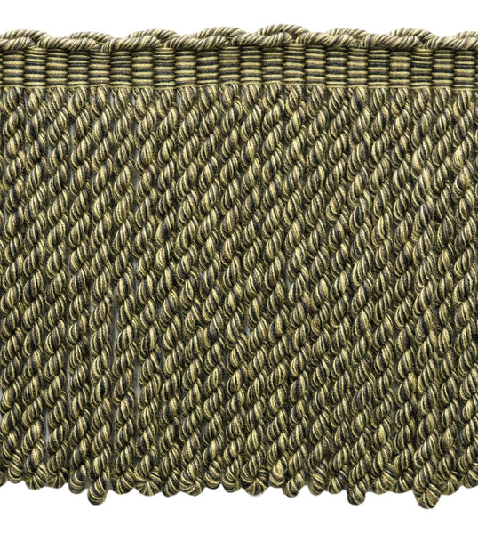 6 Inch Long Black, Seal Brown, Mocha Bullion Fringe Trim / Style# BFEMP6 (21987) / Color: Shadow - W144 / Sold By the Yard