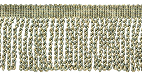 5 Yard Value Pack / 3 Inch Mint Parfait, Pebble, Lake Blue, Sandstone Bullion Fringe Trim / Style# EF300 (24108), Color:  Aquamarine - PR10 (10 Ft / 4.6M)