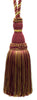 Elegant Wine (Deep Red), Gold Large Tassel / 8 inch Tassel / Style# KTH8 Color: Carmine Gold - 1253