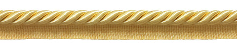 Large LIGHT GOLD 3/8 inch Basic Trim Cord With Sewing Lip, Sold by The Yard , Style# 0038S Color: B7