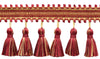 3 3/4 inch Ribbon Tassel Fringe / Style# RTF0375, Color: Burgundy, Camel Beige, Gold - 71379 (Sold by The Yard)