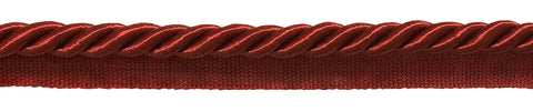 Large 3/8 inch RED Basic Trim Cord With Sewing Lip, Sold by The Yard , Style# 0038S Color: CHERRY RED -E13