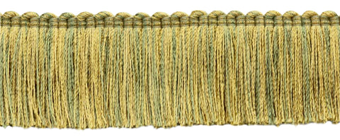 5 Yard Value Pack / Chamgagne Gold, Maize, Green Mist Duke Collection Brush Fringe Trim / Thick, Luxuriant 2