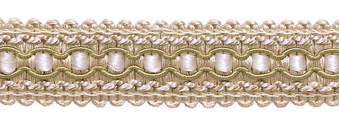 27 Yard Package / Decorative / Ivory, Light Beige / Gimp Braid Trim / 1 inch (25mm) / Style#: 0125IG / Color: 4001R1 - White Sands (81 Ft / 24.7 M)