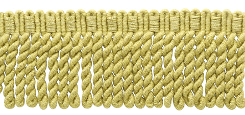 3 Inch Long / Light Gold Knitted Bullion Fringe Trim / Style# BFSCR3 / Color: B7 - Sun Ray / Sold By the Yard