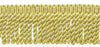 3 Inch Long / Light Gold Knitted Bullion Fringe Trim / Style# BFSCR3 / Color: B7 - Sun Ray / Sold By the Yard