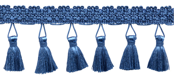 2.5 Inch Tassel Fringe Trim / Style# ETFC Color: French Blue - M45 / Sold By the Yard