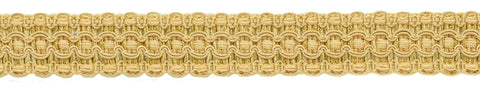 Lavish 1 inch Wide Apricot, Maize, Light Gold Gimp Braid Trim / Style# 0100VG / Color: Butter Cream - VNT26 / Sold by The Yard