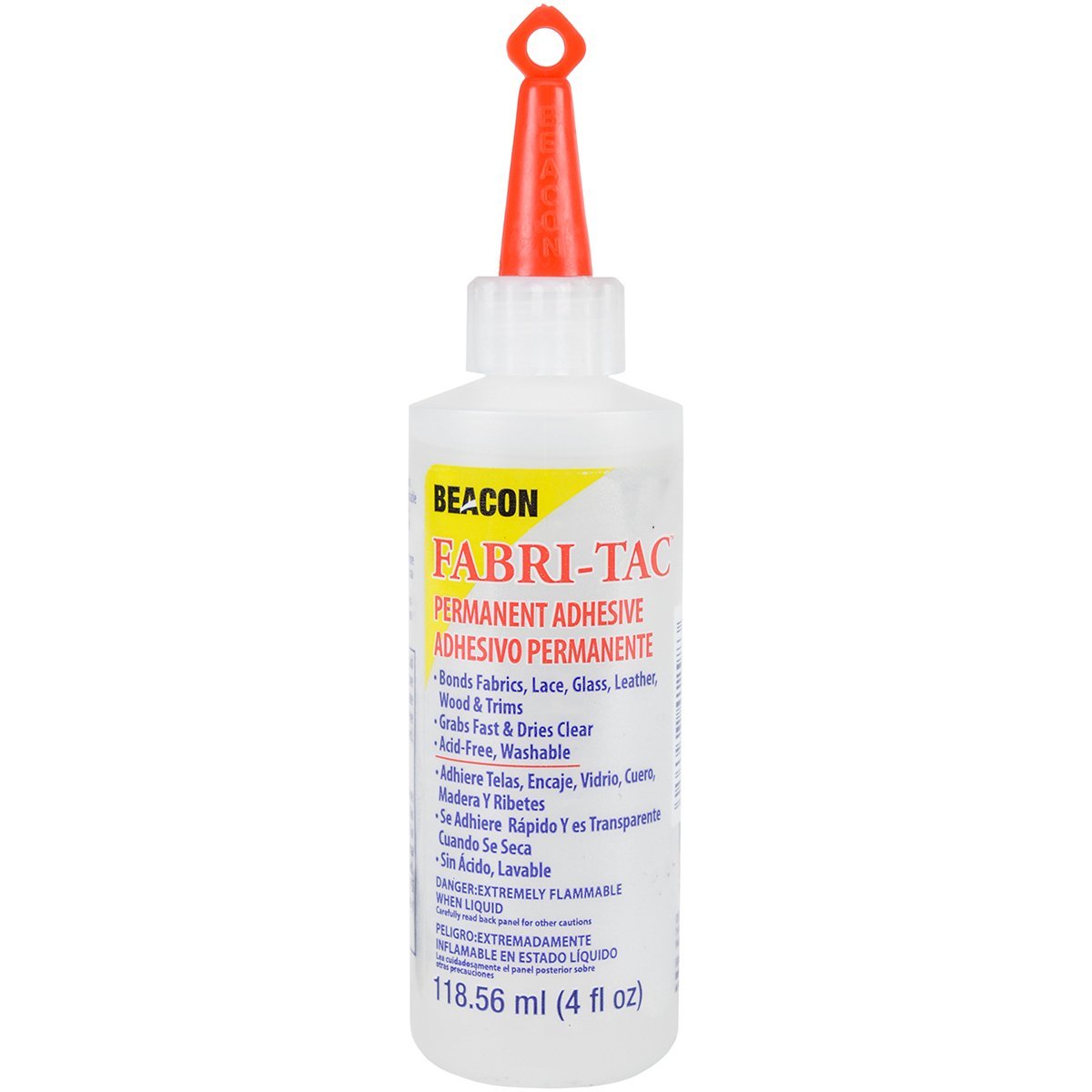  Five-Pack Beacon Fabri-Tac Permanent Adhesive, 8 Ounce The Glue  Gun in A Bottle !