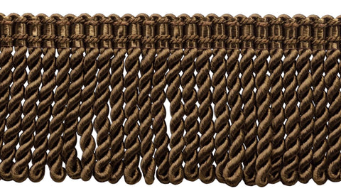 5 Yard Value Pack / 3 inch Long Hot Chocolate Bullion Fringe Trim with Decorative Gimp Design / Basic Trim Collection / Style# BFS3-WVN (22042) Color: Sable Brown - E29