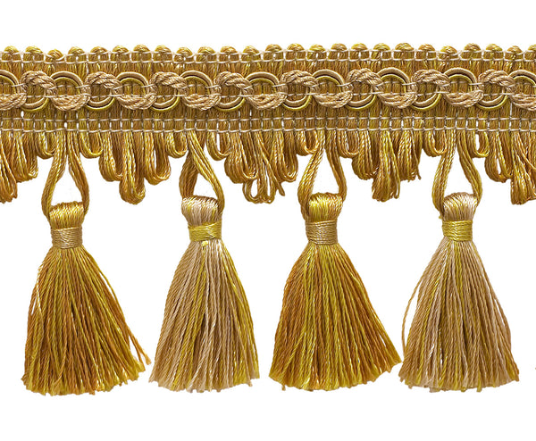 5 Yard Value Pack of Antique gold 2 3/4 inch Imperial II Tassel Fringe Style# NT2502 Color: RUSTIC GOLD - 4975 (15 Ft / 4.5 Meters)