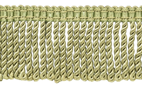 5 Yard Value Pack / 3 inch Long Green Mist Bullion Fringe Trim with Decorative Gimp Design / Basic Trim Collection / Style# BFS3-WVN (22042) Color: L47