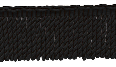 5 Yard Value Pack - 3 Inch Long Black Bullion Fringe Trim / Basic Trim Collection / Style# BFEMP3 (21927) / Color: Midnight's Embrace - K9 (15 Ft / 4.6 Meters)