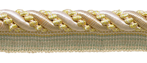 Large Ivory, Yellow Gold 7/16 inch Imperial II Lip Cord Style# 0716I2 Color: WINTER SUN - 4874 (Sold by The Yard)