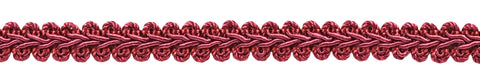 1/2 inch Cranberry Basic Trim French Gimp Braid, Style# FGS Color: Deep Red - E11, Sold By the Yard