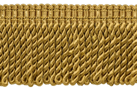 5 Yard Value Pack / 3 inch Long Gold Bullion Fringe Trim with Decorative Gimp Design / Basic Trim Collection / Style# BFS3-WVN (22042) Color: C4