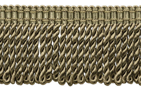 5 Yard Value Pack / 3 inch Long Beaver Green Bullion Fringe Trim with Decorative Gimp Design / Basic Trim Collection / Style# BFS3-WVN (22042) Color: L80