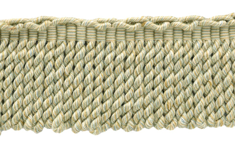 3 Inch Long Sky Blue, Off White, Beige Bullion Fringe Trim / Style# BFEMP3 (21927) / Color: Seaspray Blue - W164 / Sold By the Yard