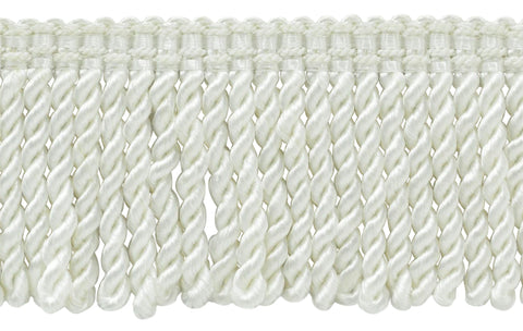 5 Yard Value Pack / 3 inch Long White Bullion Fringe Trim with Decorative Gimp Design / Basic Trim Collection / Style# BFS3-WVN (22042) Color: A1