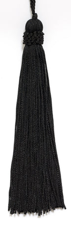 Set of 10 Black Crown Head Chainette Tassel, 5.5 Inch Long with 1 Inch Loop, Basic Trim Collection Style# CT055 Color: Black - K9