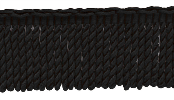 3 Inch Long Black Bullion Fringe Trim / Style# BFEMP3 (21927) / Color: Midnight's Embrace - K9 / Sold By the Yard