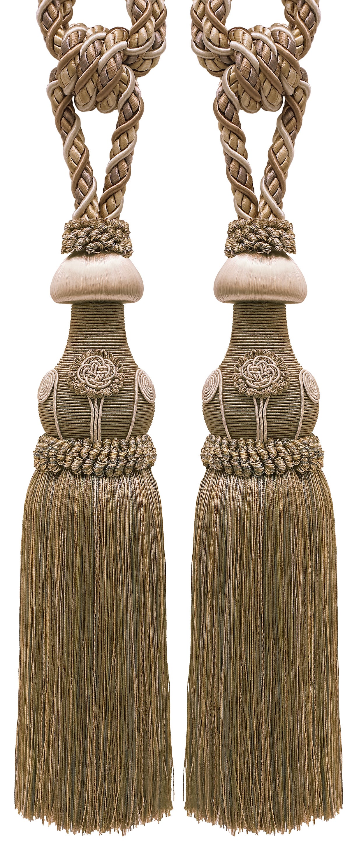 Gold, Navy Blue 3 3/4 inch Imperial II Tassel Fringe Style#Tfi2 Color: Navy Blue Gold - 1152 (Sold by The Yard)