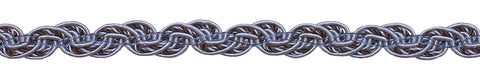 Brown, Light Blue Baroque Collection Gimp Braid 1/2 inch Style# 0050BG Color: MOCHA ICE - 24B (Sold by The Yard)