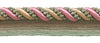 Large Dusty Rose, Pastel Green, Light Gold 7/16 inch Imperial II Lip Cord Style# 0716I2 Color: ROSE GARDEN - 3549 (Sold by The Yard)