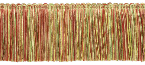 Clay, Alpine Green, Maize, Cajun Spice, Blush, Chinese Red, Beachwood Gold Duke Collection Brush Fringe Trim / 3