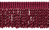 3 inch Long Burgundy Bullion Fringe Trim with Decorative Gimp Design / Basic Trim Collection / Style# BFS3-WVN (22042) Color: Ruby - E10 / Sold by the Yard