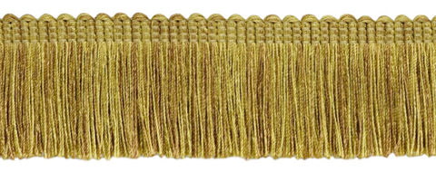 Romanesque Gold, Light Brown, Light Olive Green Duke Collection Brush Fringe Trim / Thick, Luxuriant 2