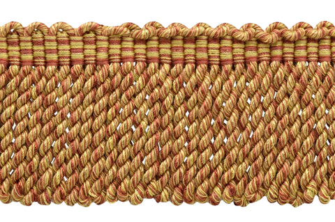 6 Yard Value Pack - 3 Inch Long Dark Rust, Cajun Spice, Camel Gold, Gold Bullion Fringe Trim / Style# BFDK3 (11829) / Color: Ginger - N45 (18 Ft / 5.5M)