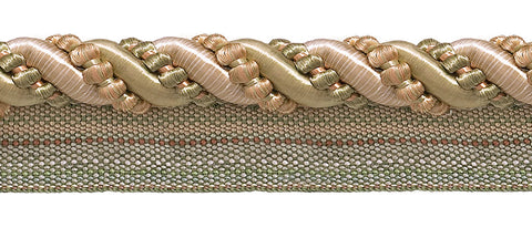 Large Light Peach, Olive Green, Ivory 7/16 inch Imperial II Lip Cord Style# 0716I2 Color: PRAIRIE PEACH - 3853 (Sold by The Yard)