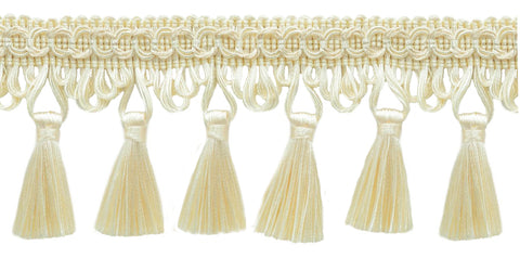 5 Yard Value Pack / 3.5 Inch Tassel Fringe Trim / Style# STF035 / Color: Peach Silk - E15 / 15 Ft / 4.6M