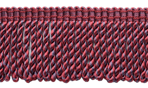 Amethyst Plum, Cherry Red Bullion Fringe with Fancy Woven Header / 3