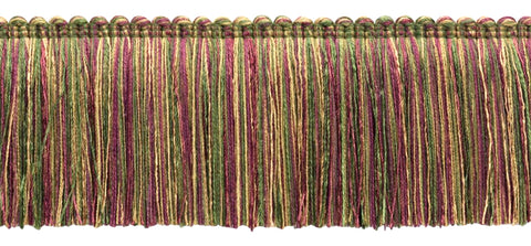 5 Yard Value Pack / Green, Dark Claret, Oak Brown Duke Collection Brush Fringe Trim / 3