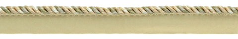 12 Yard Value Pack / Small Multi colored Dawn, Parchment, Pebble, Ivory 3/16 inch Cord with Lip / Style# 0316MLT / Color: Pearl - PR11 / 36 Ft / 11 Meters