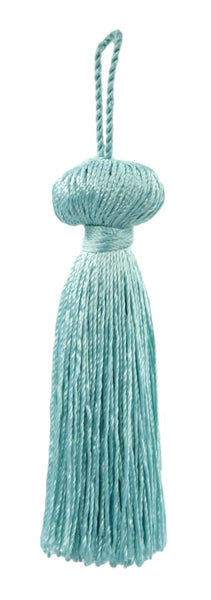 Light Aqua Blue Petite Key Tassel / 3 inches long Tassel with 1 inch loop / Style# BT3 (11309) Color: Ocean Blue - M17