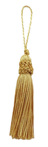 Set of 10 Gold Crown Head Chainette Tassel, 3 Inch Long with 2 Inch Loop, Basic Trim Collection Style# CT03 Color: Gold - C4